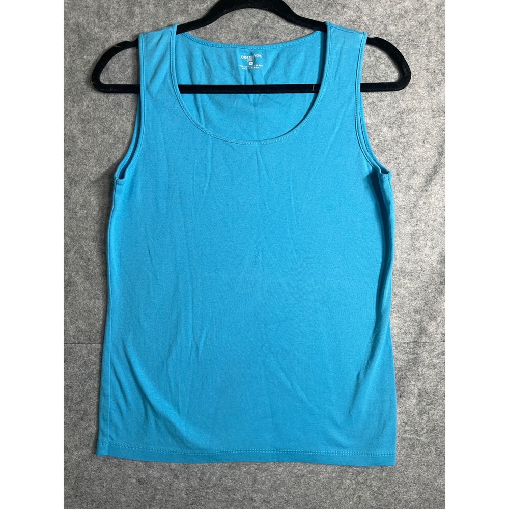 Jones New York Sport Womens‎ Medium Blue Scoop Neck Tank Top Sleeveless Shell